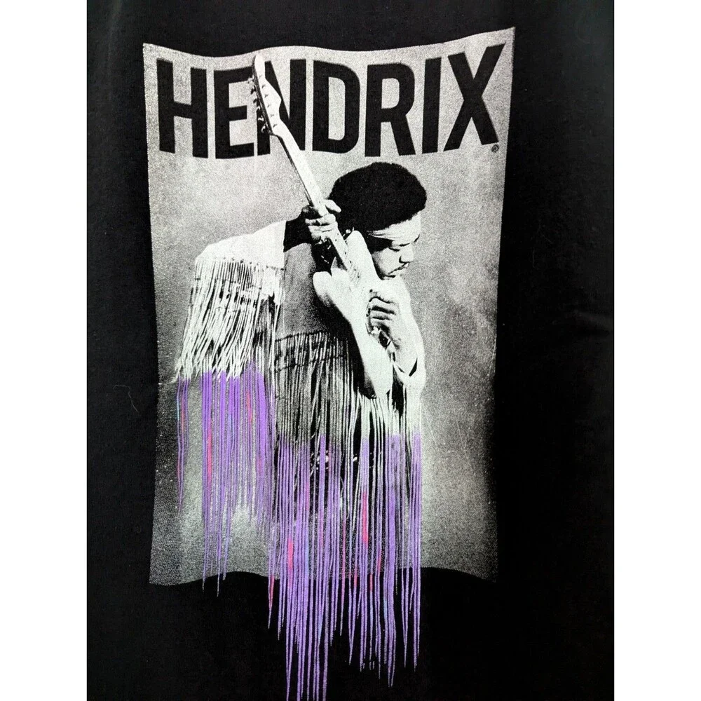 Authentic Jimi Hendrix Youth T-shirt XL Black S/S Rock 70s Retro Guitar Cotton